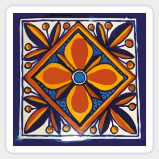 Yellow star talavera tile typical hand painted mosaic ceramic Sticker